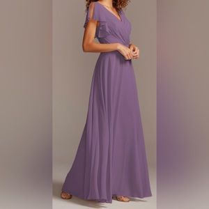 bridesmaid dress with flutter sleeve full skirt Size:4